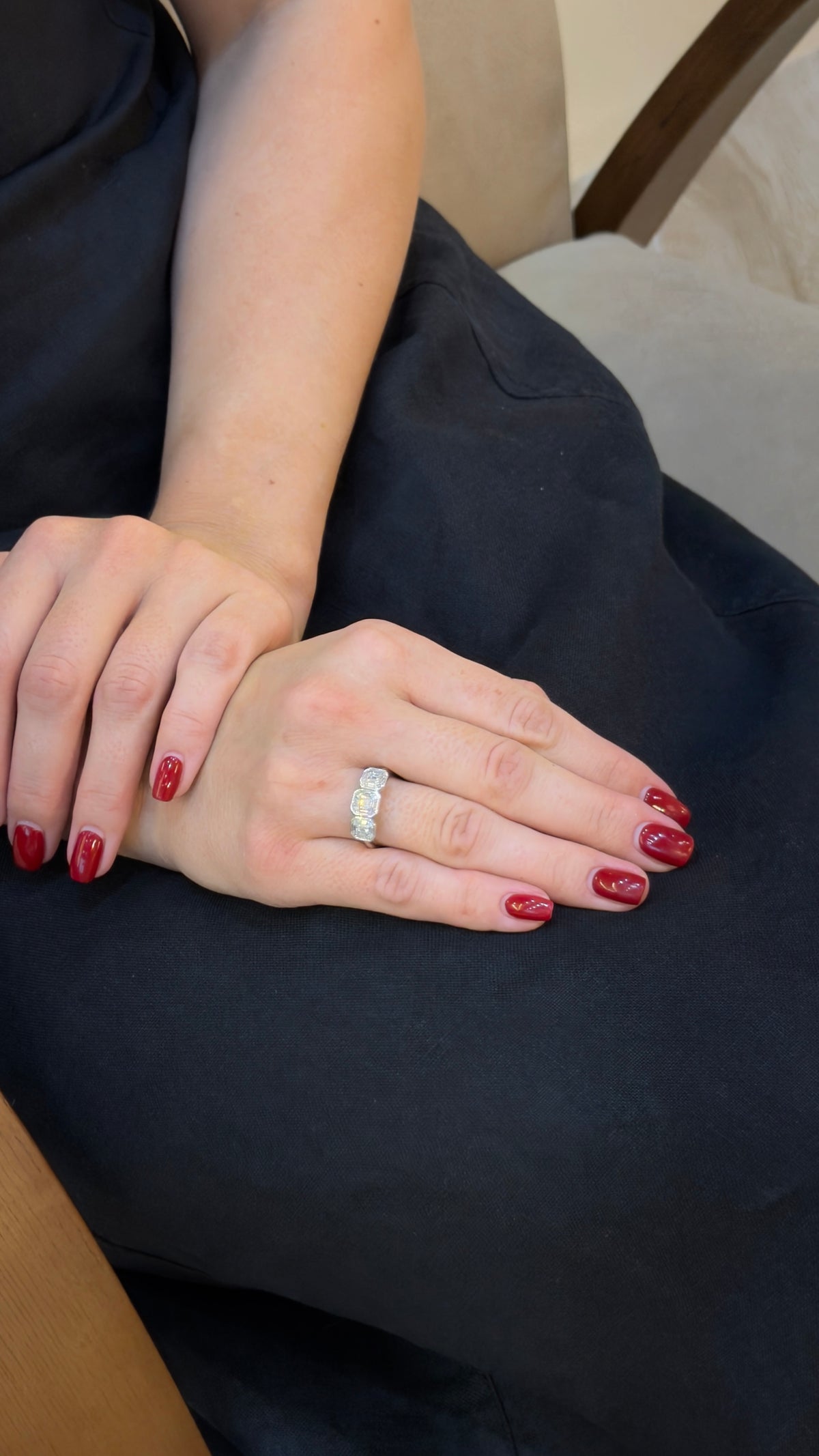 Elegant Three-Stone Sparkle Diamond Ring - additional view