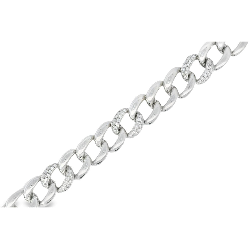 Elegant Large Diamond Cuban Chain Bracelet