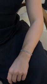 Elegant Large Diamond Cuban Chain Bracelet - additional view
