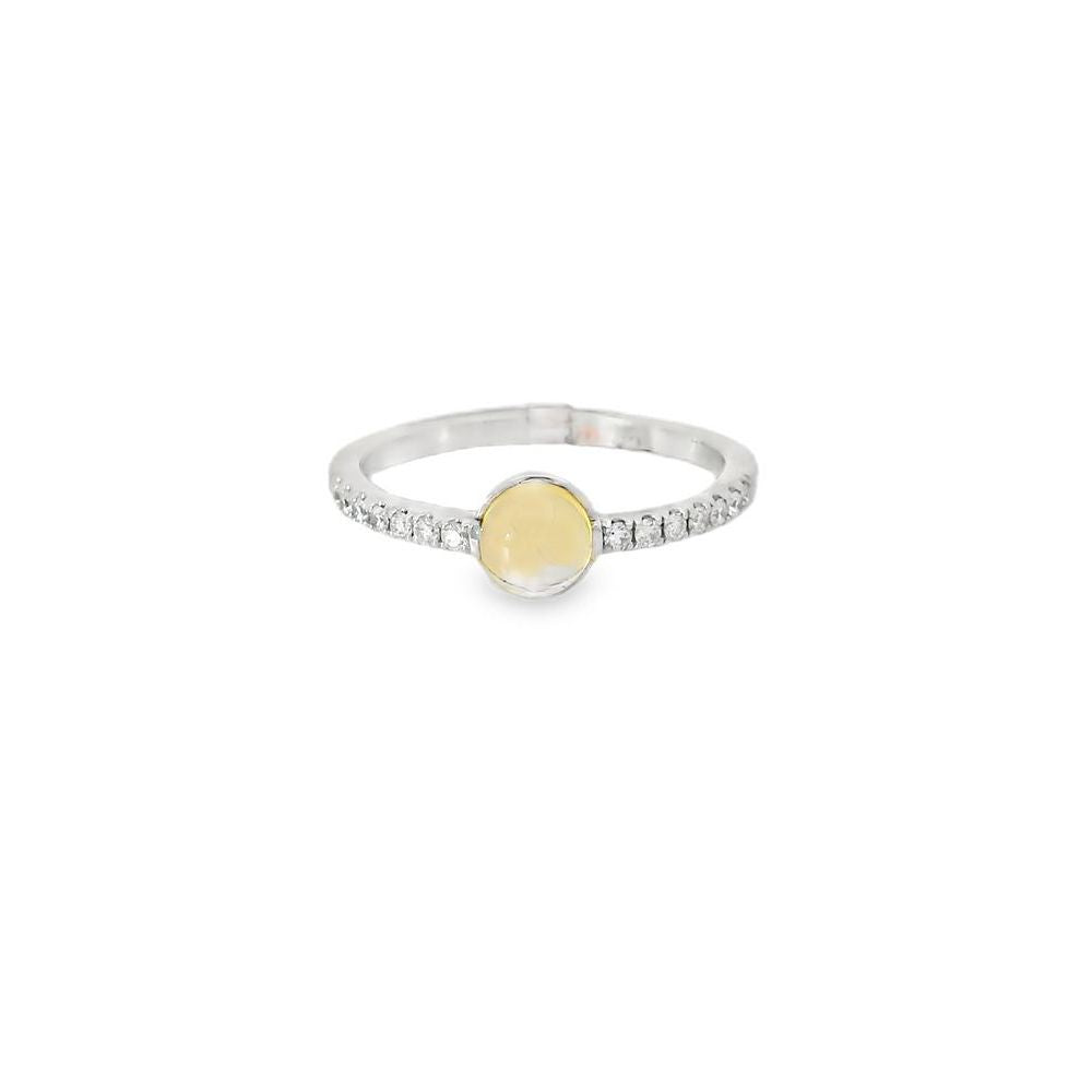 Pave Diamond Ring with Semi-Precious Stone