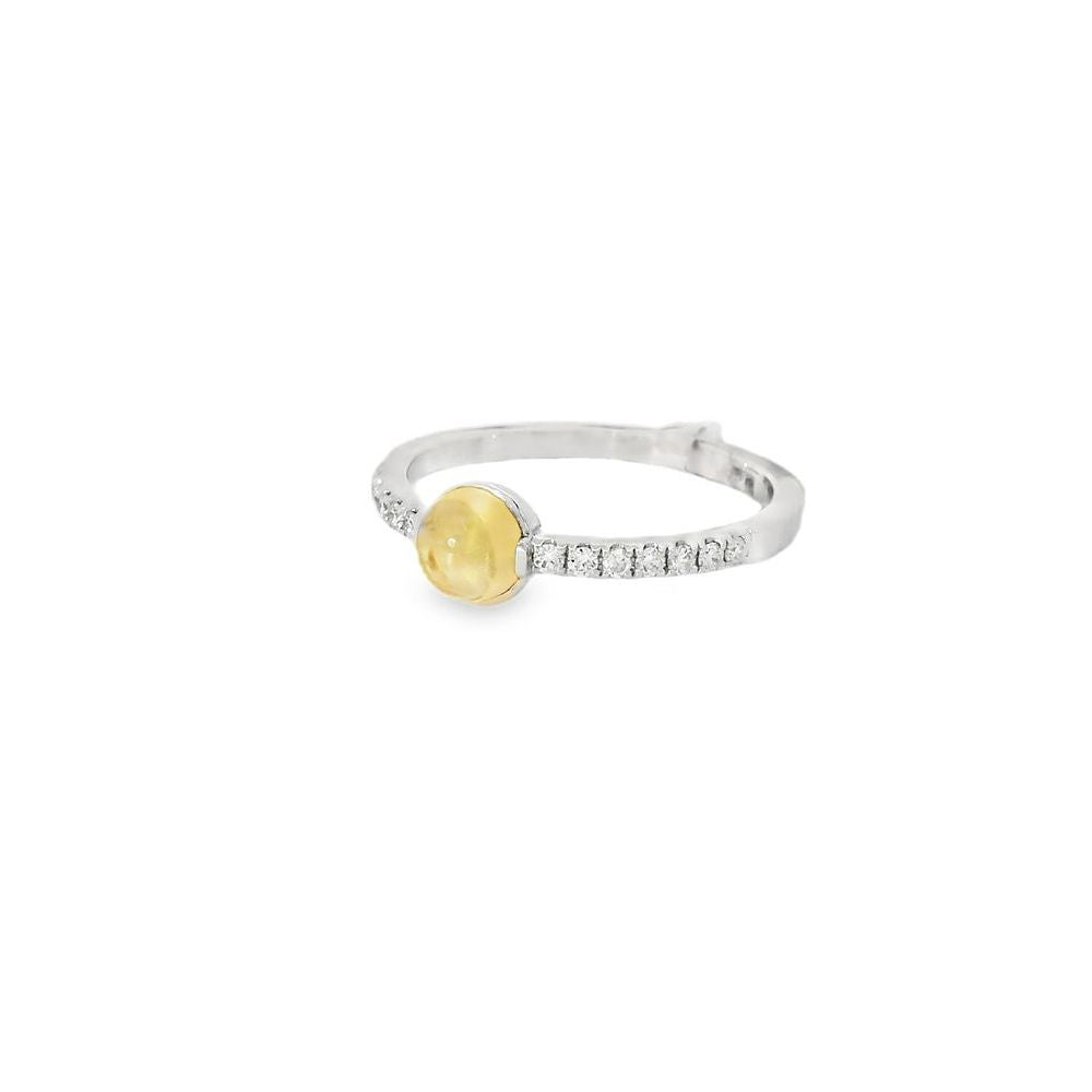 Pave Diamond Ring with Semi-Precious Stone