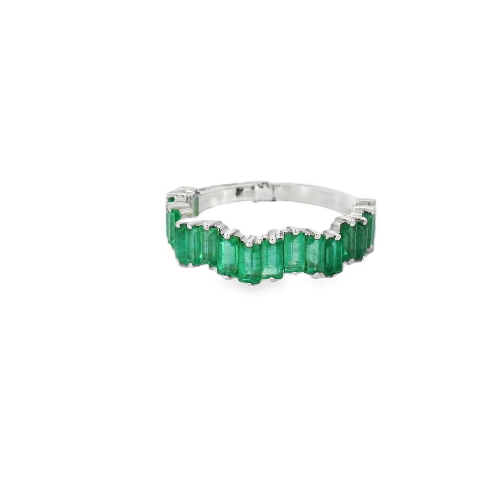 Lovely Half Eternity Emerald Ring