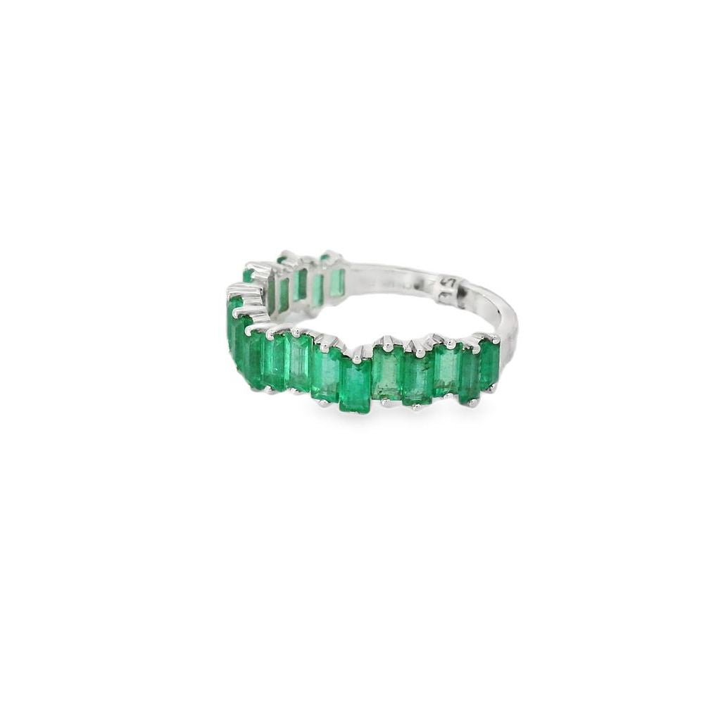 Lovely Half Eternity Emerald Ring