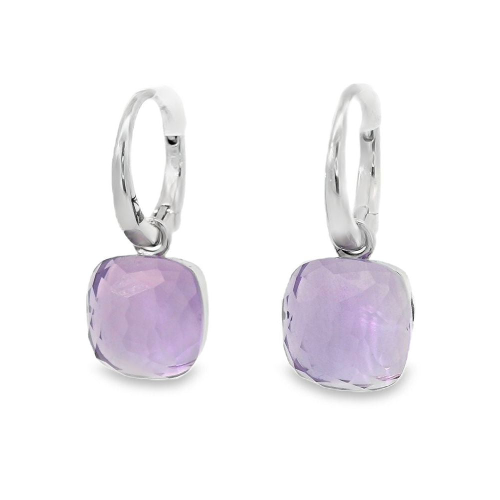 Delightful Dangling Amethyst Hoop Earrings