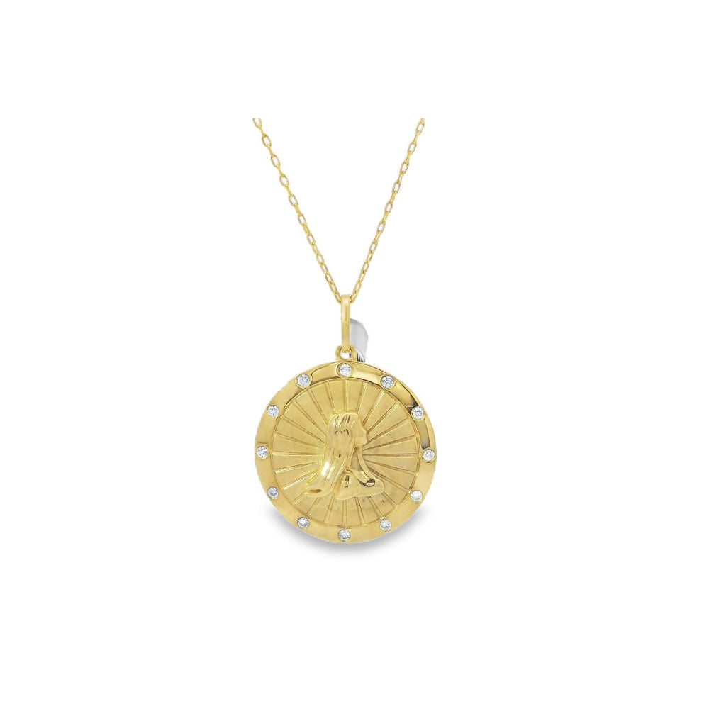Zodiac Virgo Gold & Diamond Pendant