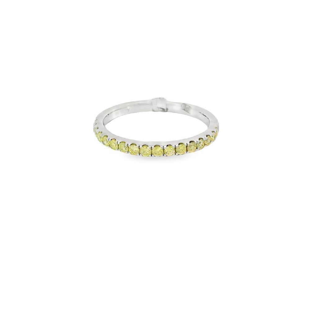 One Line Yellow Diamond Ring
