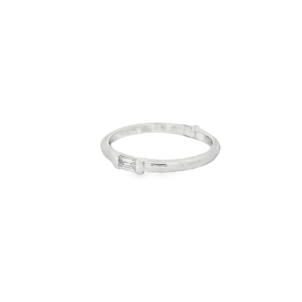 Single Baguette Diamond White Ring
