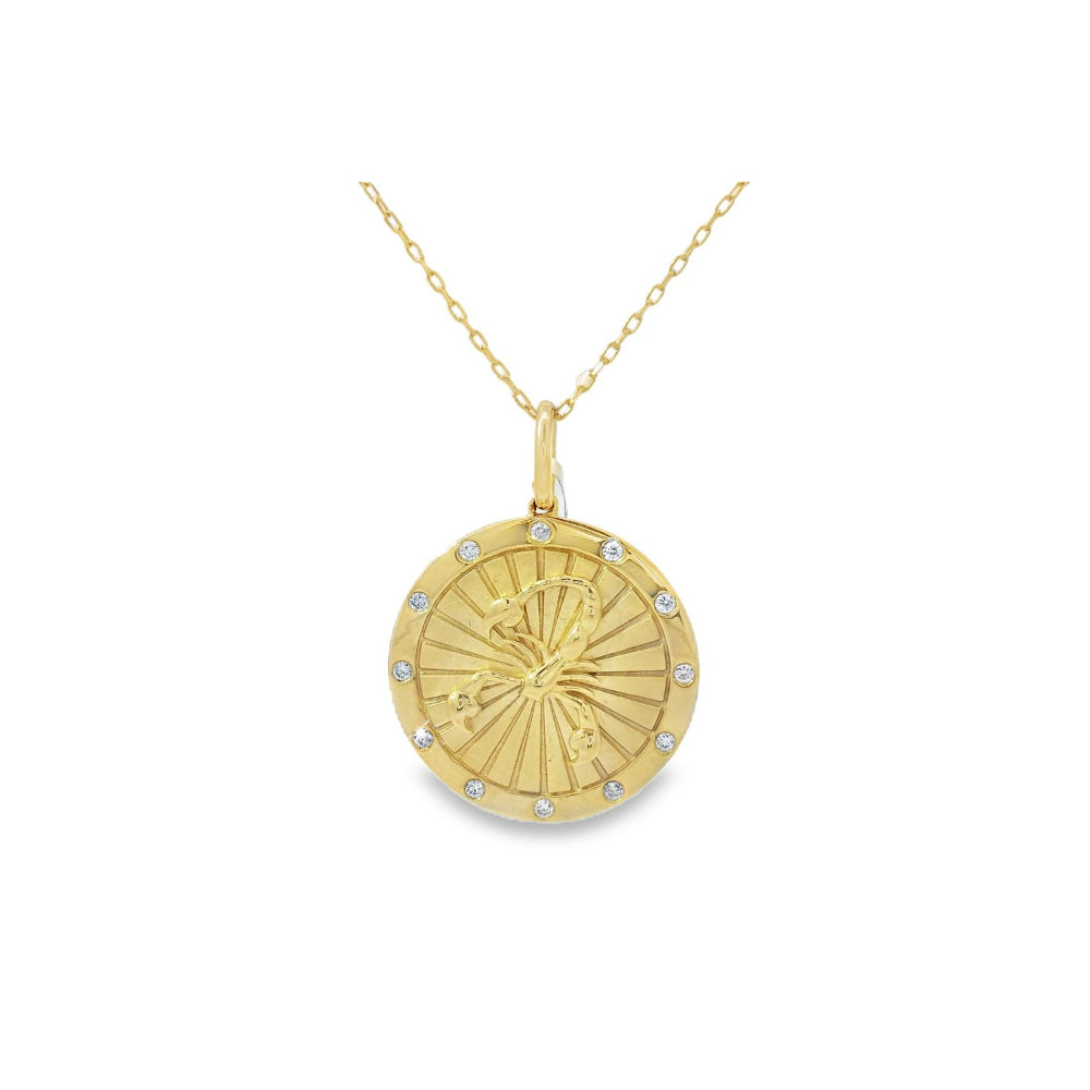 Zodiac Scorpio Gold & Diamond Pendant