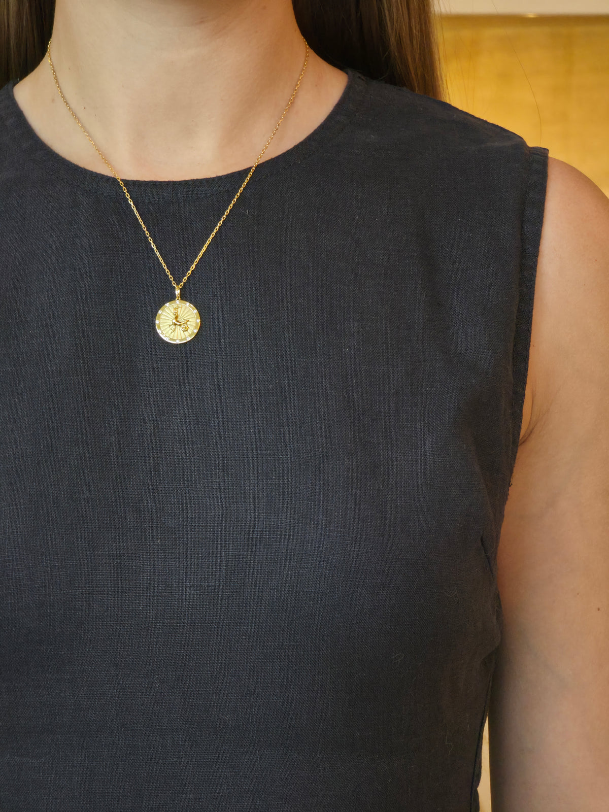 Zodiac Scorpio Gold & Diamond Pendant - additional view