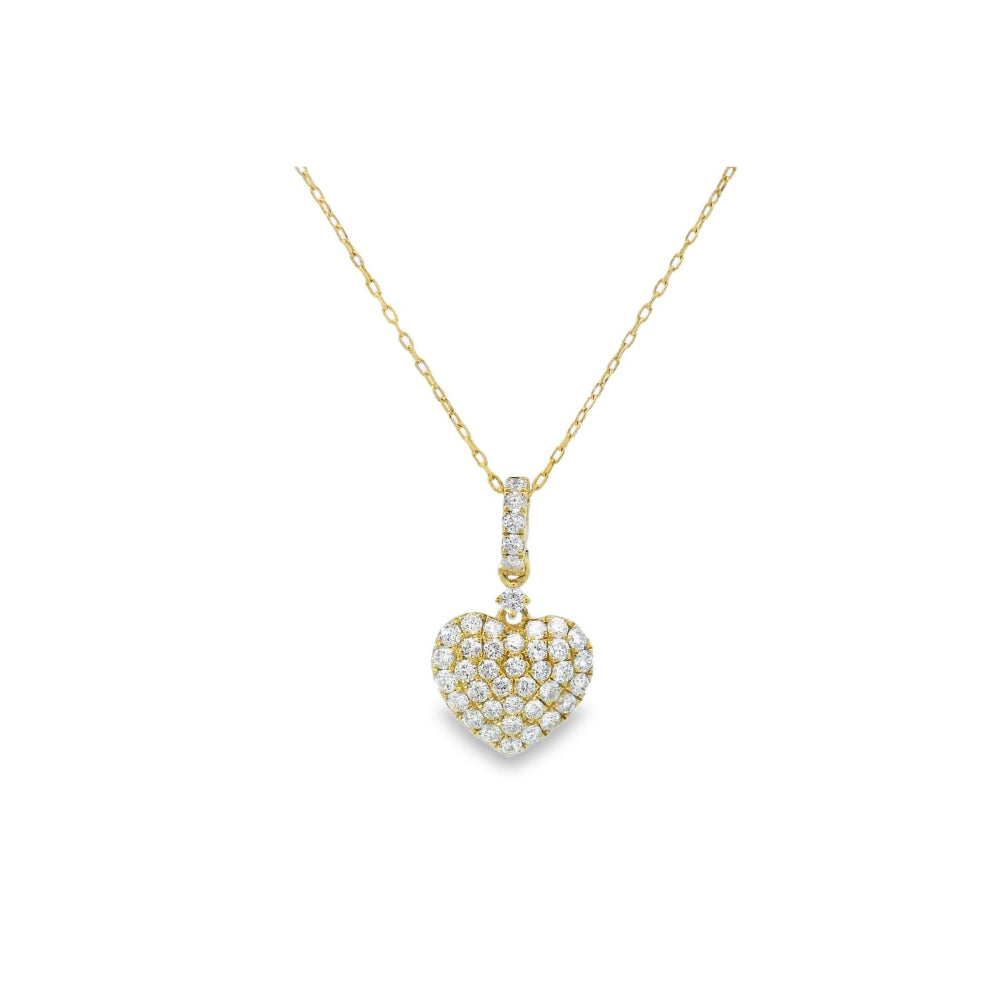 Lovely Full Diamond Heart Shape Pendant