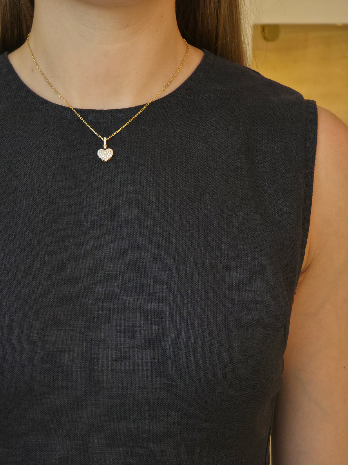 Lovely Full Diamond Heart Shape Pendant - additional view