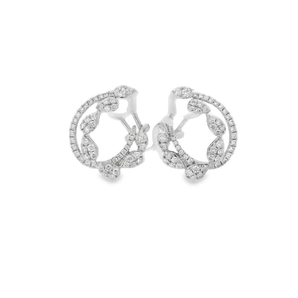Beautiful Interwined Pear & Round Diamond Earrings