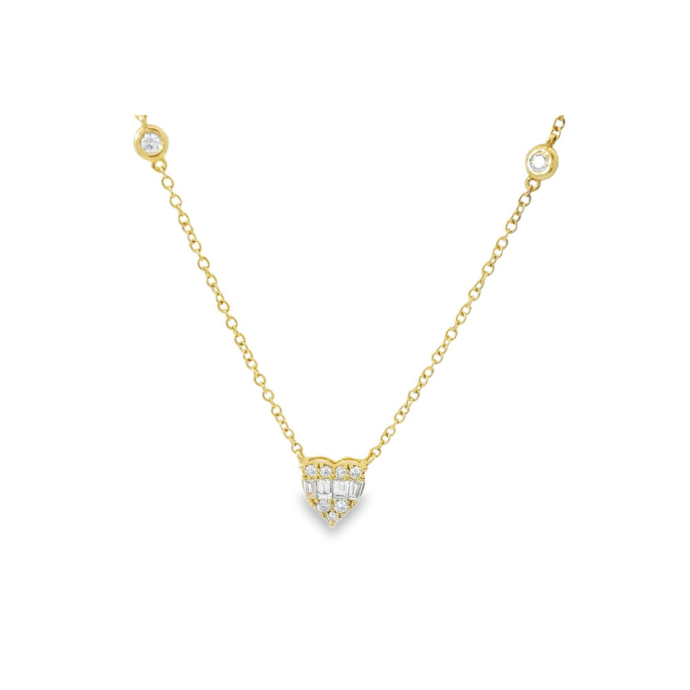 Magnificent Yellow Gold Heart Diamond Pendant