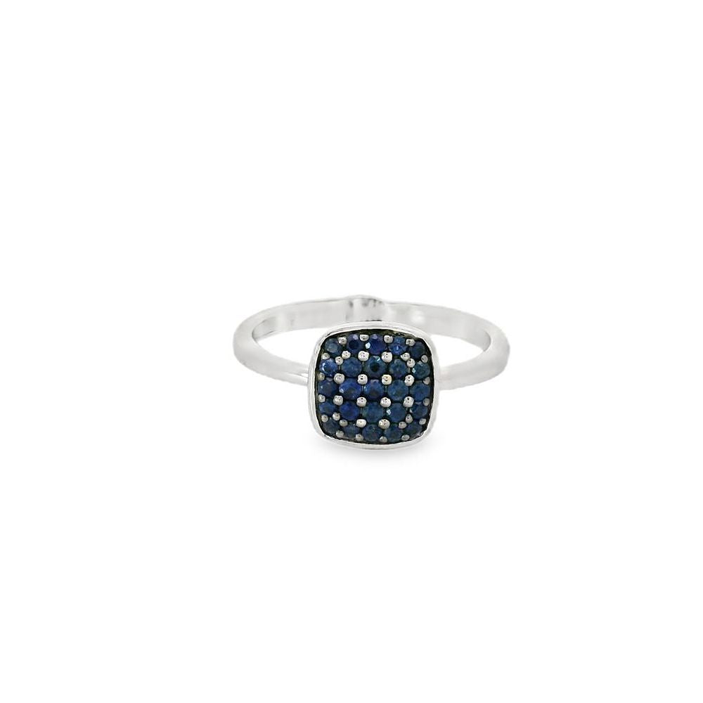 Dazzling Proned Sapphire Square Ring