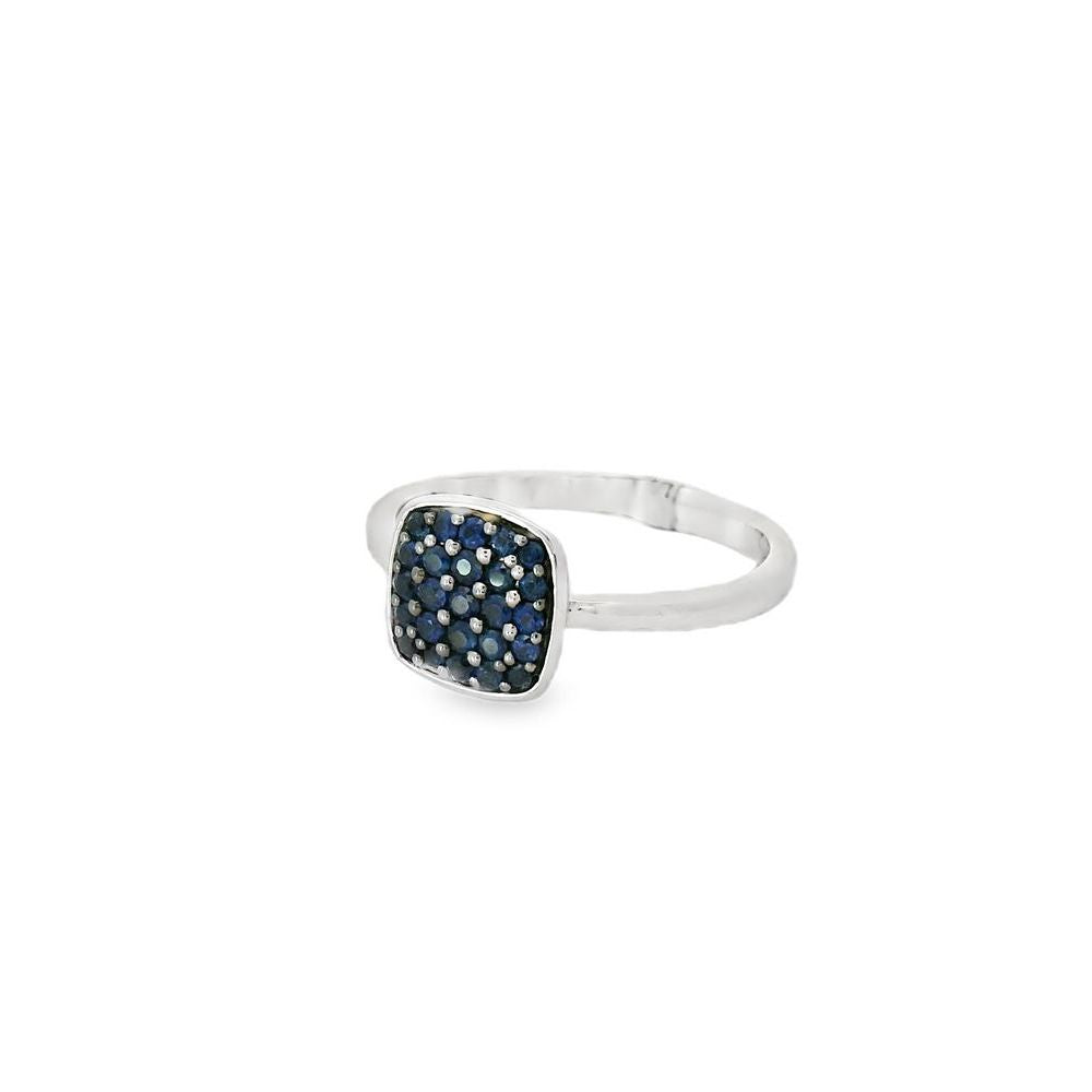 Dazzling Proned Sapphire Square Ring