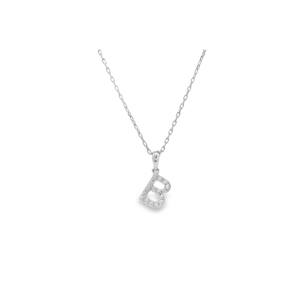 Delicate Letter 'B' Diamond Pendant