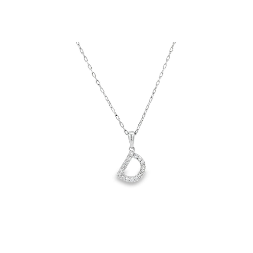 Delicate Letter 'D' Diamond Pendant