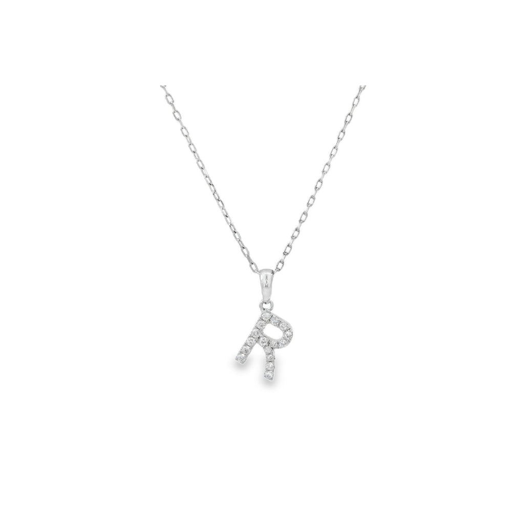 Delicate Letter 'R' Diamond Pendant