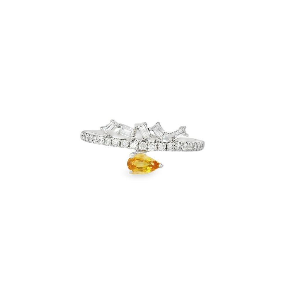 Delightful Pear Sapphire and Diamond Ring