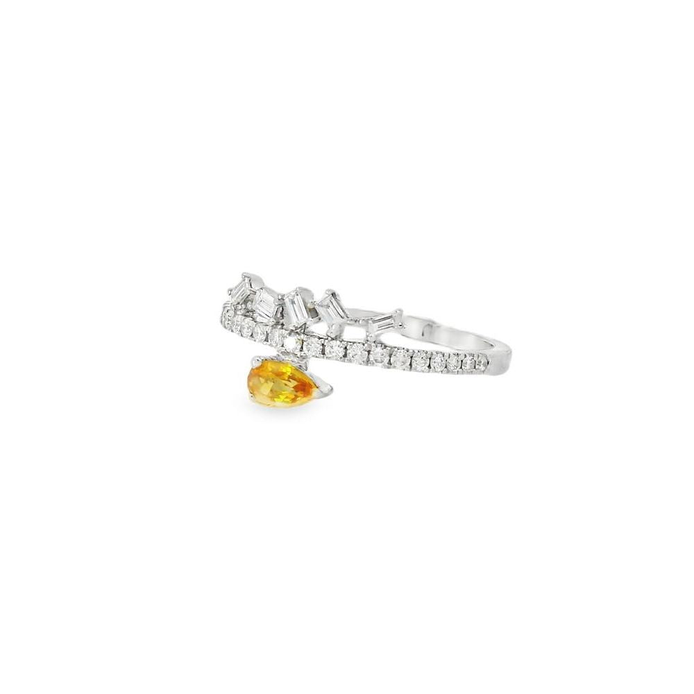 Delightful Pear Sapphire and Diamond Ring