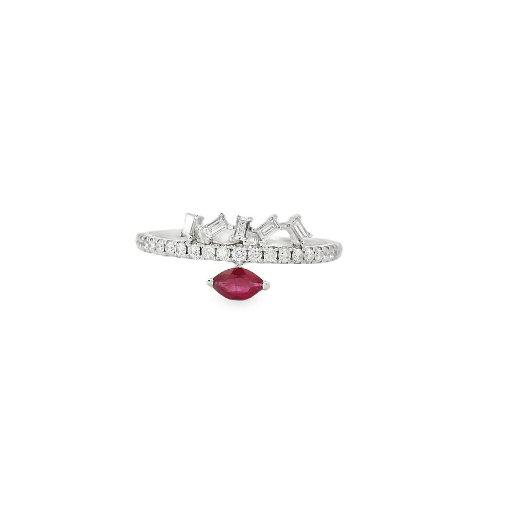 Delightful Marquise Ruby and Diamond Ring