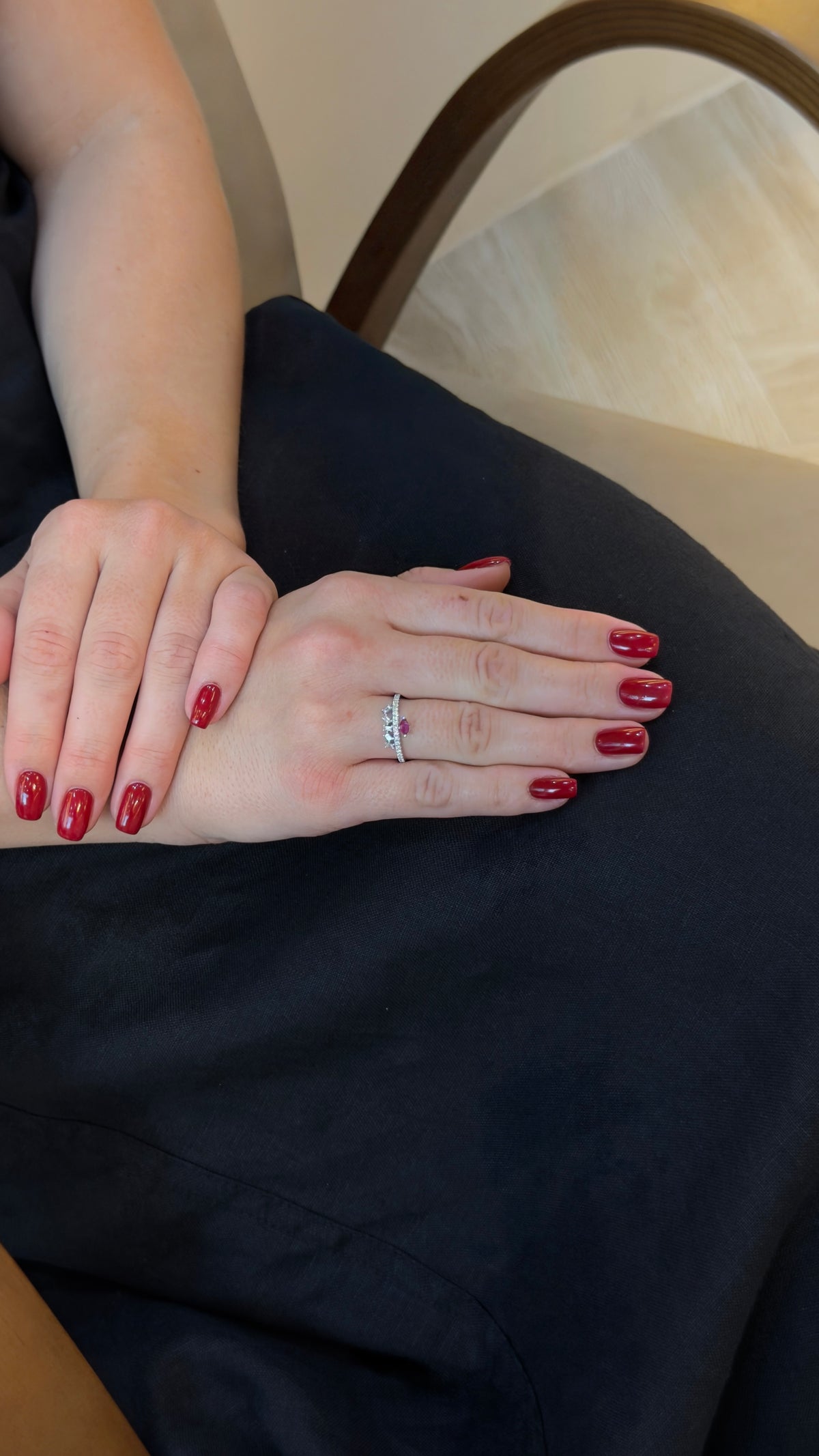 Delightful Marquise Ruby and Diamond Ring - additional view