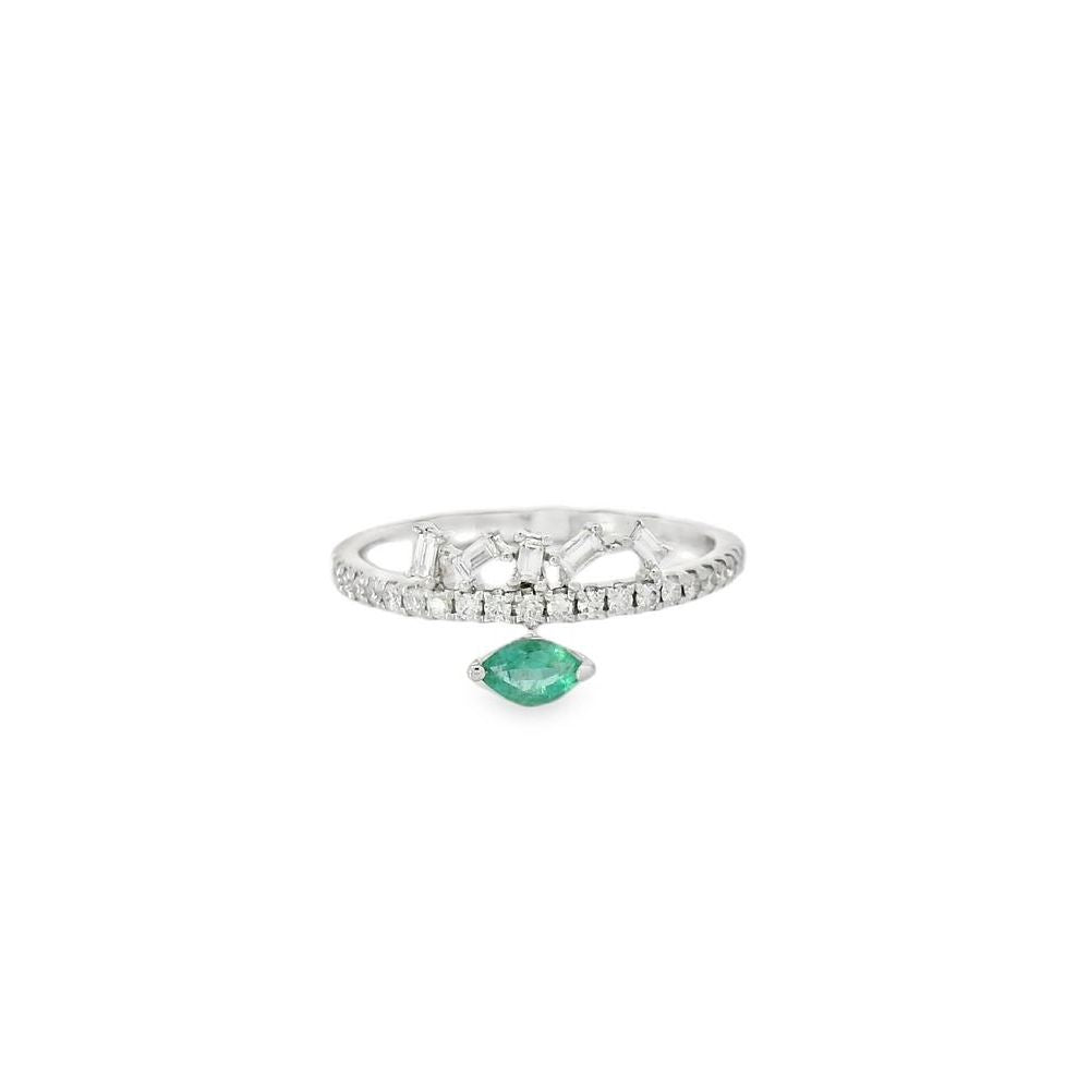 Delightful Marquise Emerald and Diamond Ring