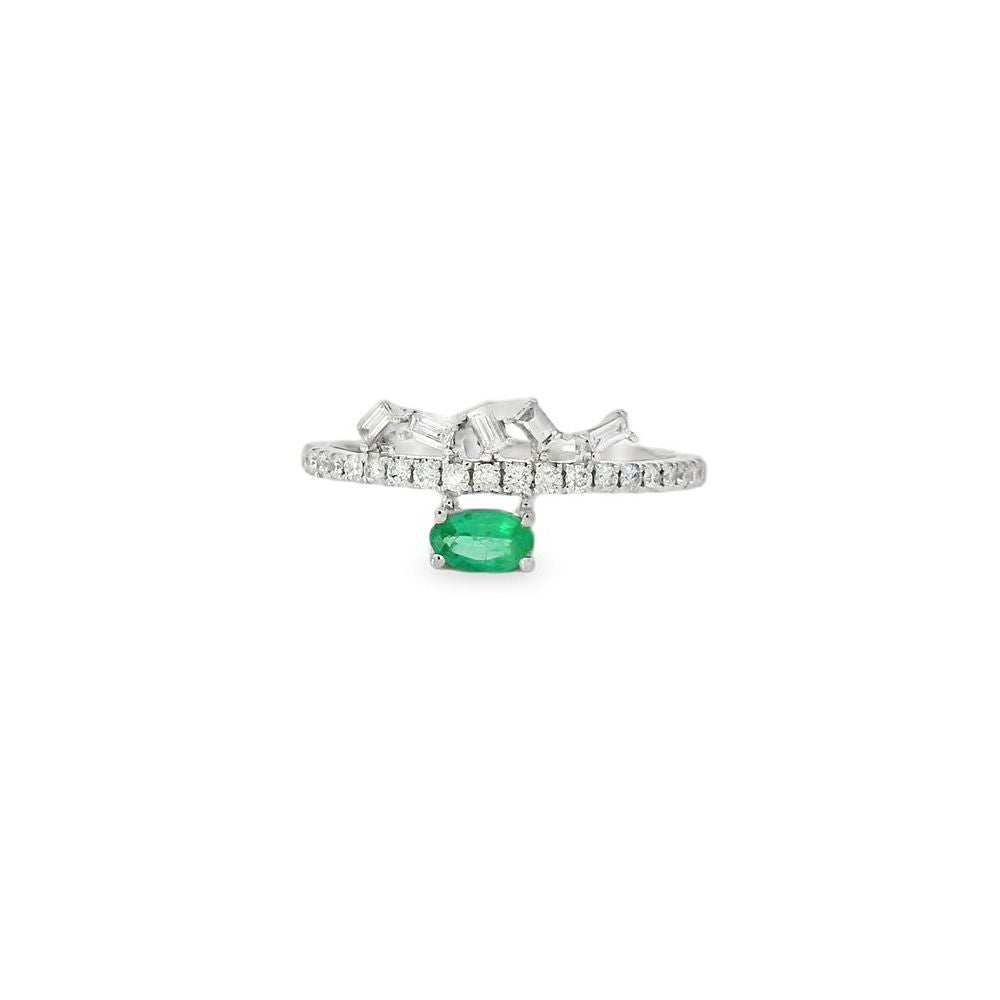 Delightful Oval Emerald and Diamond Ring