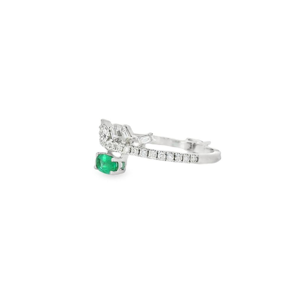 Delightful Oval Emerald and Diamond Ring