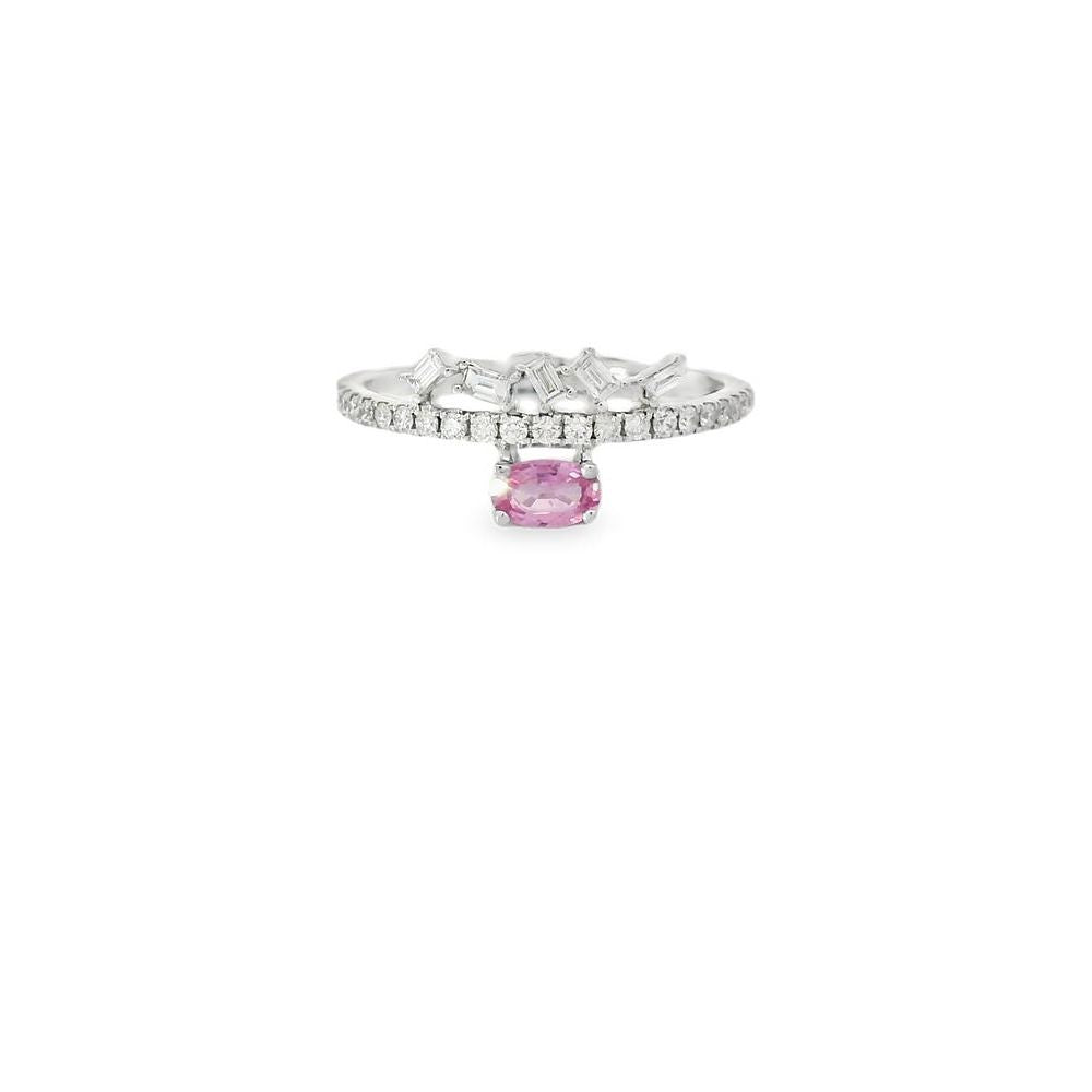 Captivating Oval Pink Sapphire and Diamond Ring