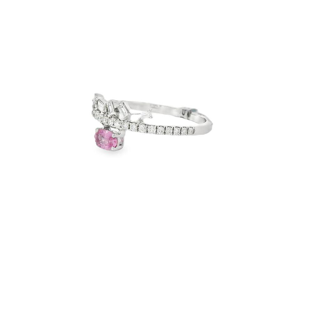 Captivating Oval Pink Sapphire and Diamond Ring