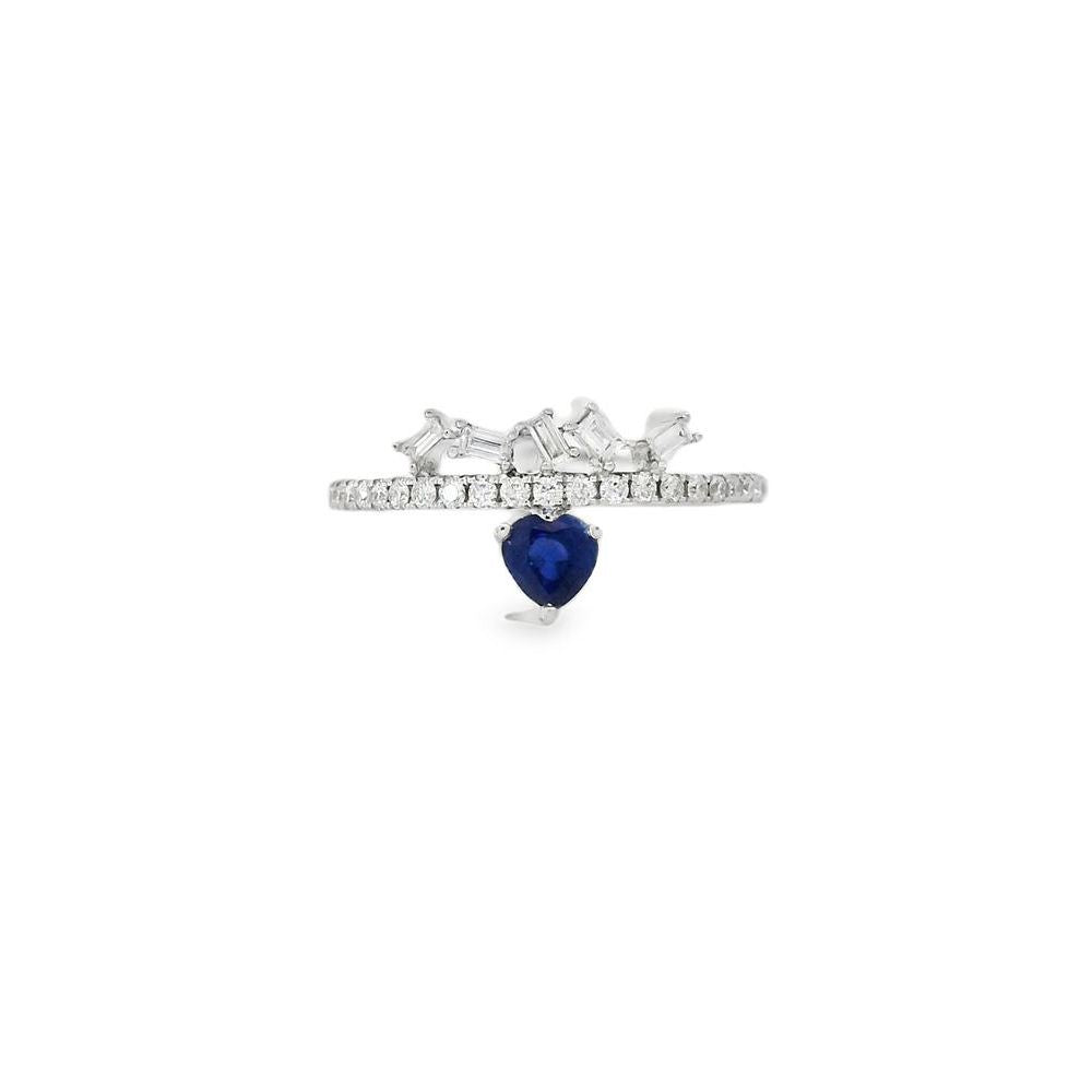 Captivating Heart Sapphire and Diamond Ring