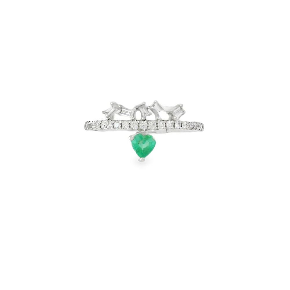 Delightful Heart Emerald and Diamond Ring