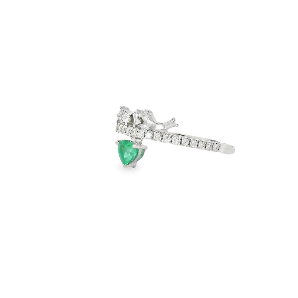 Delightful Heart Emerald and Diamond Ring