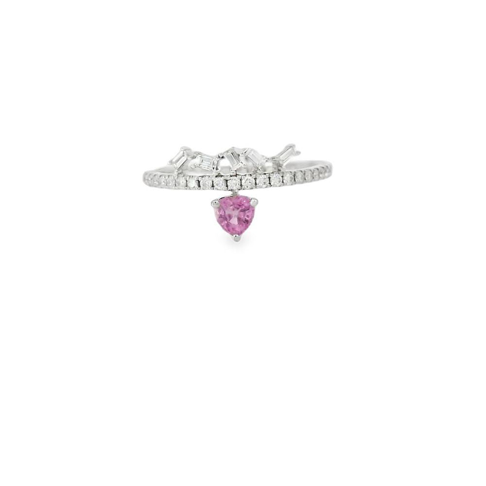Captivating Heart Pink Sapphire and Diamond Ring