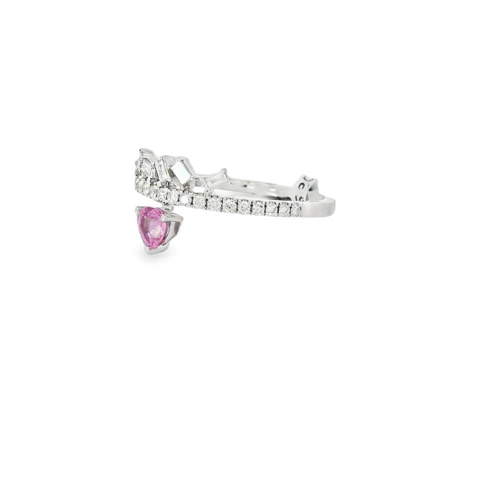 Captivating Heart Pink Sapphire and Diamond Ring