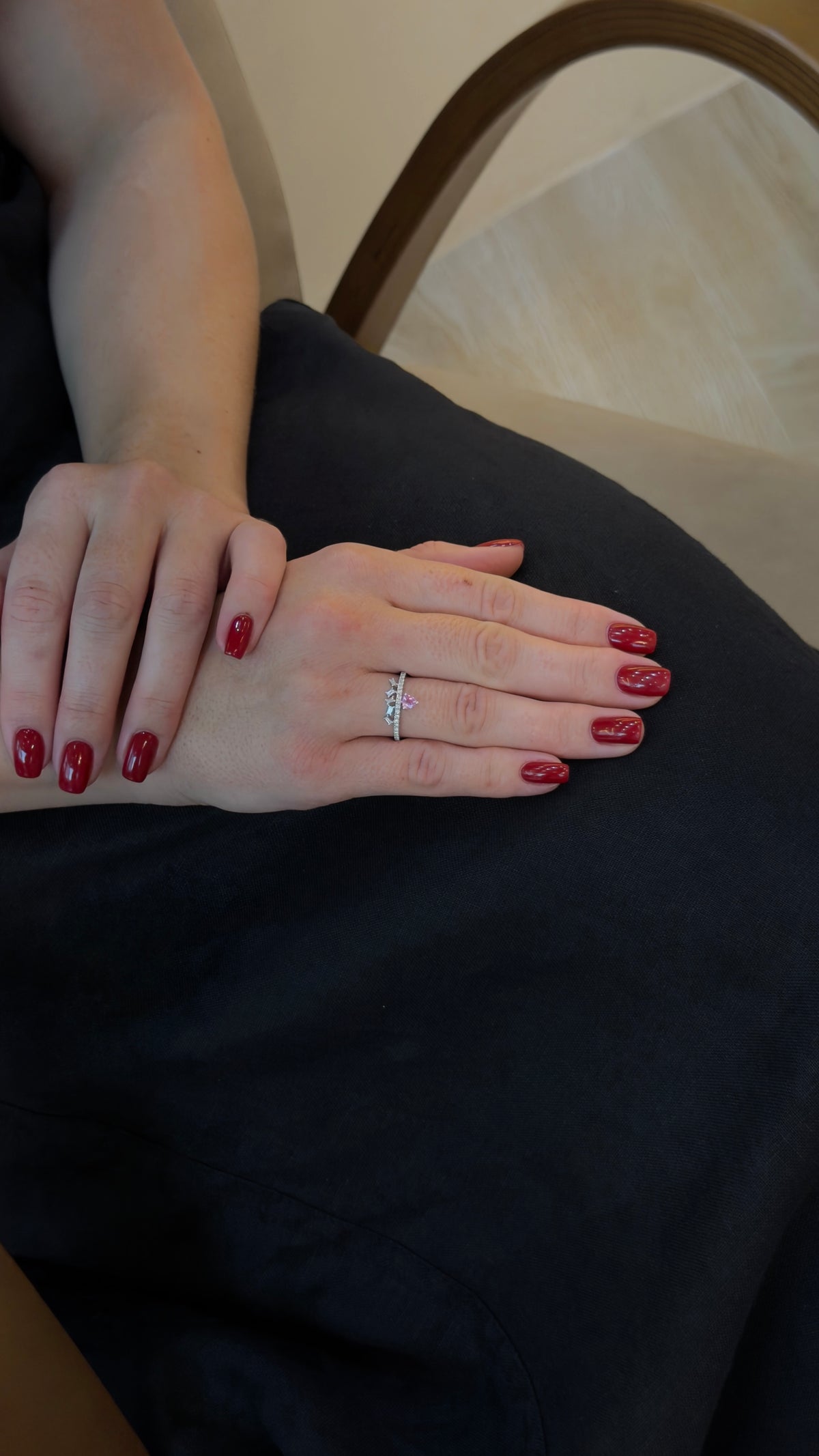 Captivating Heart Pink Sapphire and Diamond Ring - additional view