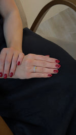 Orange Sapphire Heart Baguette Diamond Crown Ring - additional view