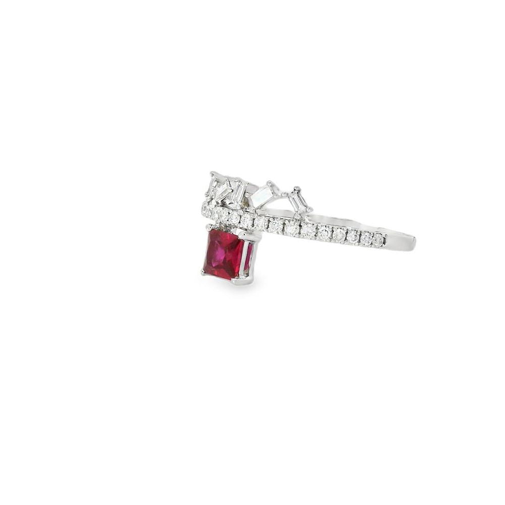 Delightful Square Ruby and Diamond Ring