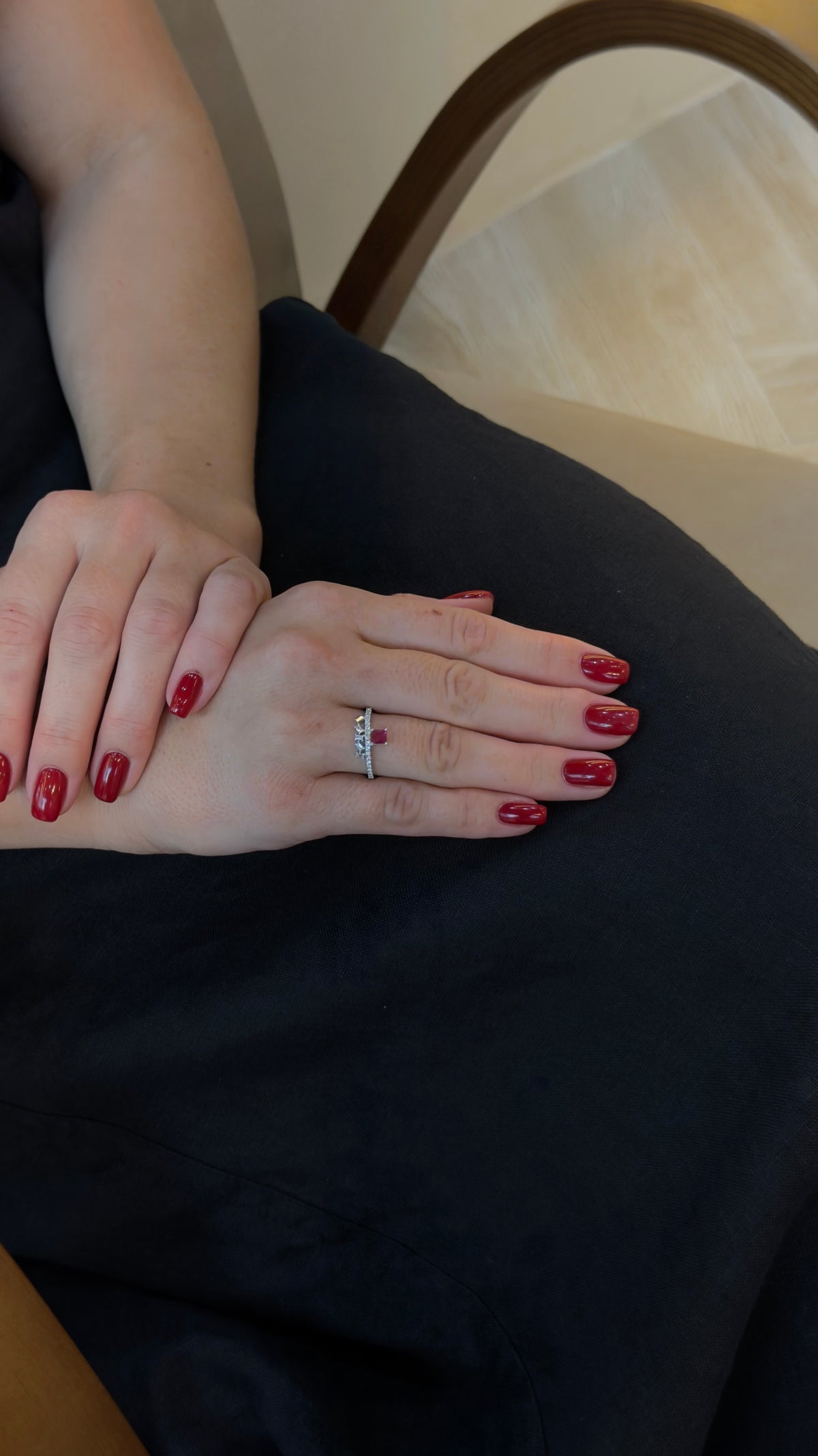 Delightful Square Ruby and Diamond Ring - additional view
