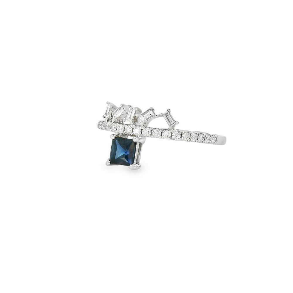 Captivating Square Sapphire and Diamond Ring