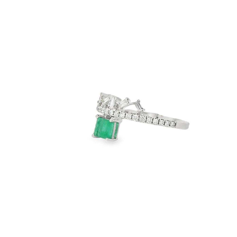 Delightful Square Emerald and Diamond Ring