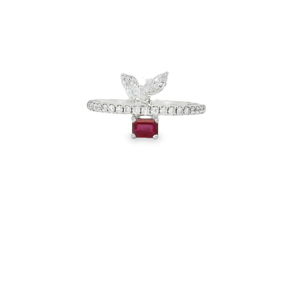 Delightful Baguette Ruby and Diamond Ring
