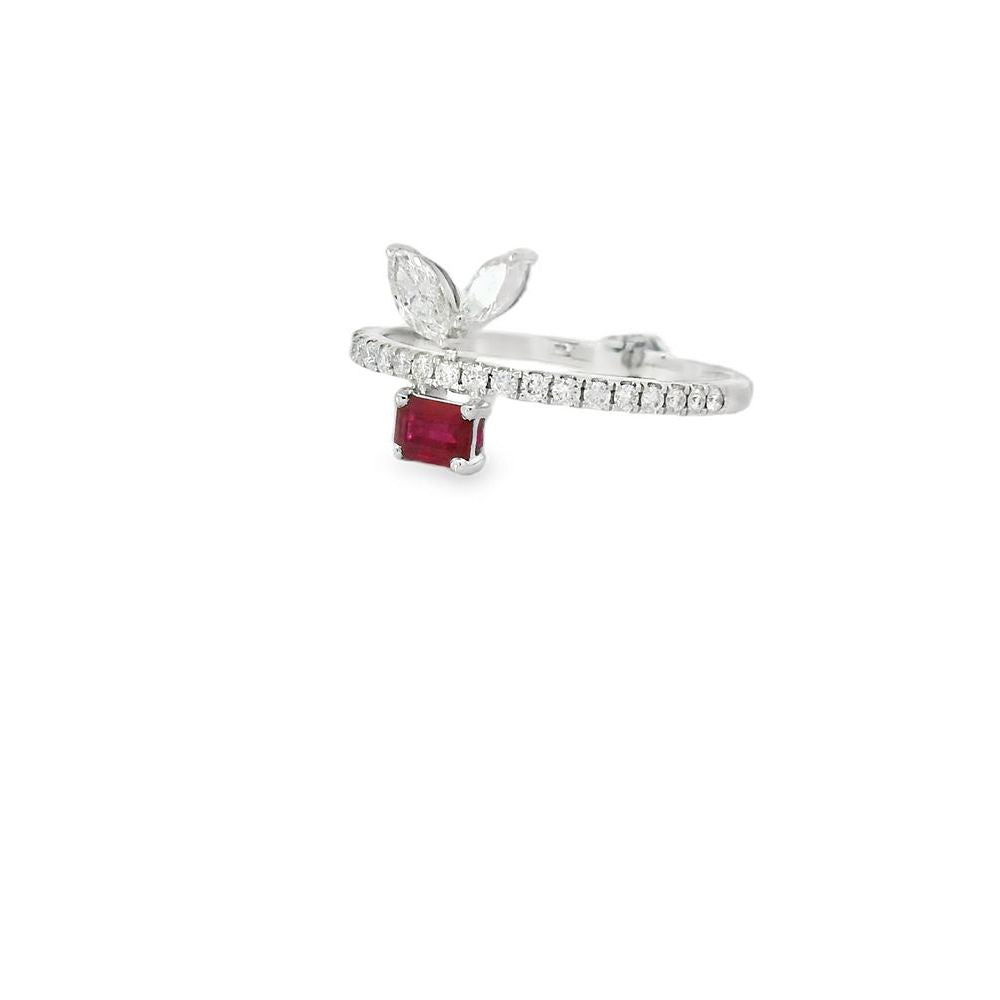 Delightful Baguette Ruby and Diamond Ring
