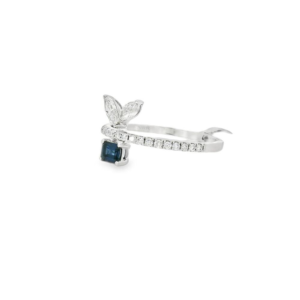 Captivating Baguette Sapphire and Diamond Ring