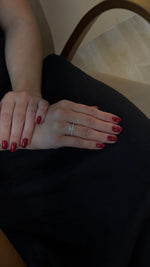 Orange Sapphire Square Diamond Leaf Ring - additional view