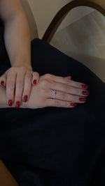 Graceful Ruby Oval Diamond Leaf Ring - additional view