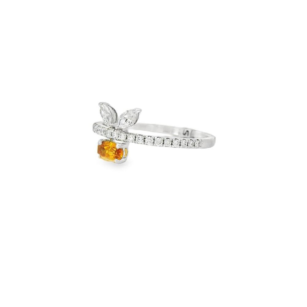 Delightful Oval Sapphire Dual Marquise Diamond Ring