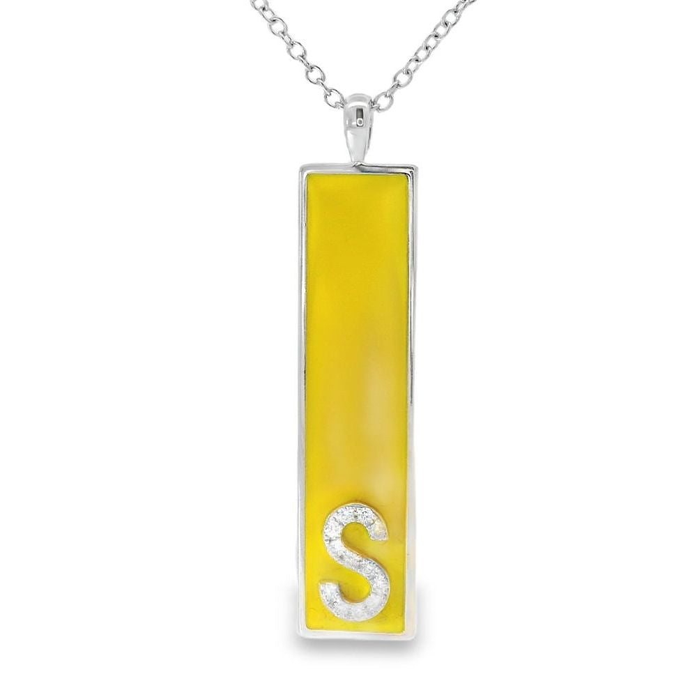 Yellow Mina Letter "A" Diamond Pendant