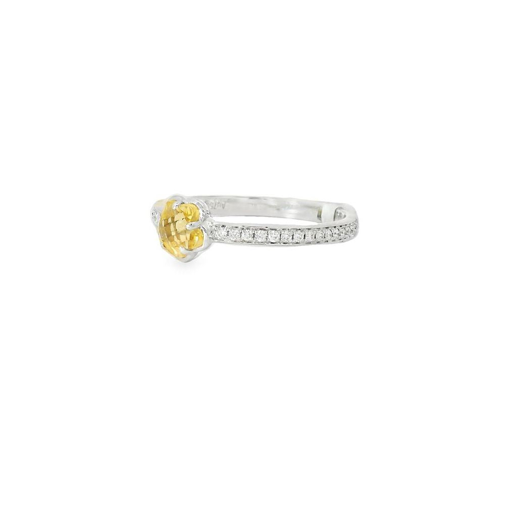 Amazing Rose Style Citrine & Diamond Ring
